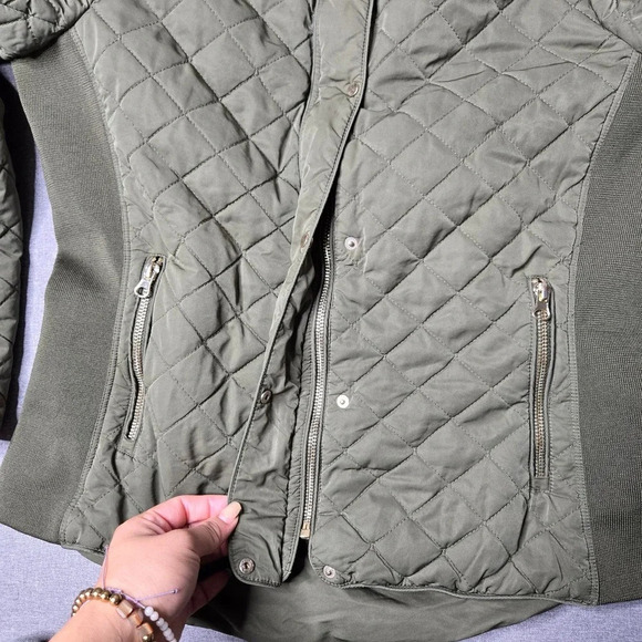New York & Company Army Green Quilt Jacket - Picture 9 of 10